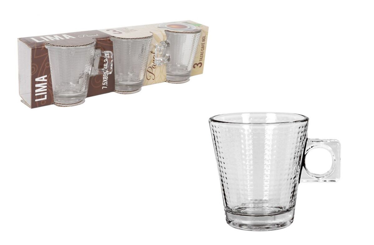 Conjunto de chávenas de café LIMA PANAL 3 peças 80cl