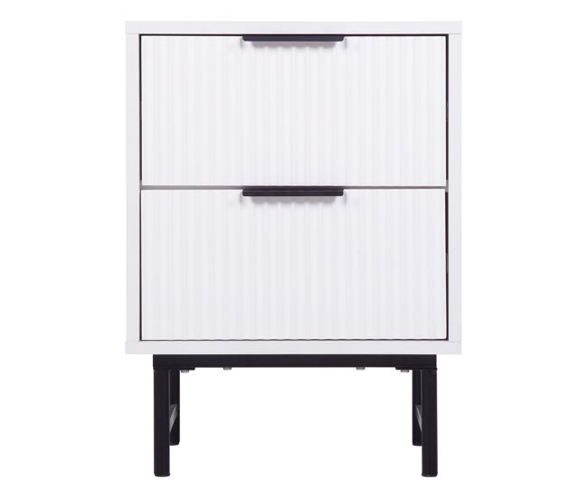 Mesa de cabeceira ylva com 2 gavetas branca