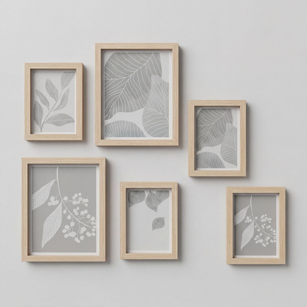 Conjunto de molduras FLORA 6 peças cor natural