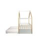 Cama nido de madeira maciça WOOD 90x190cm em branco natural Cama nido de madeira maciça WOOD 90x190cm em branco natural Branco/ Madeira