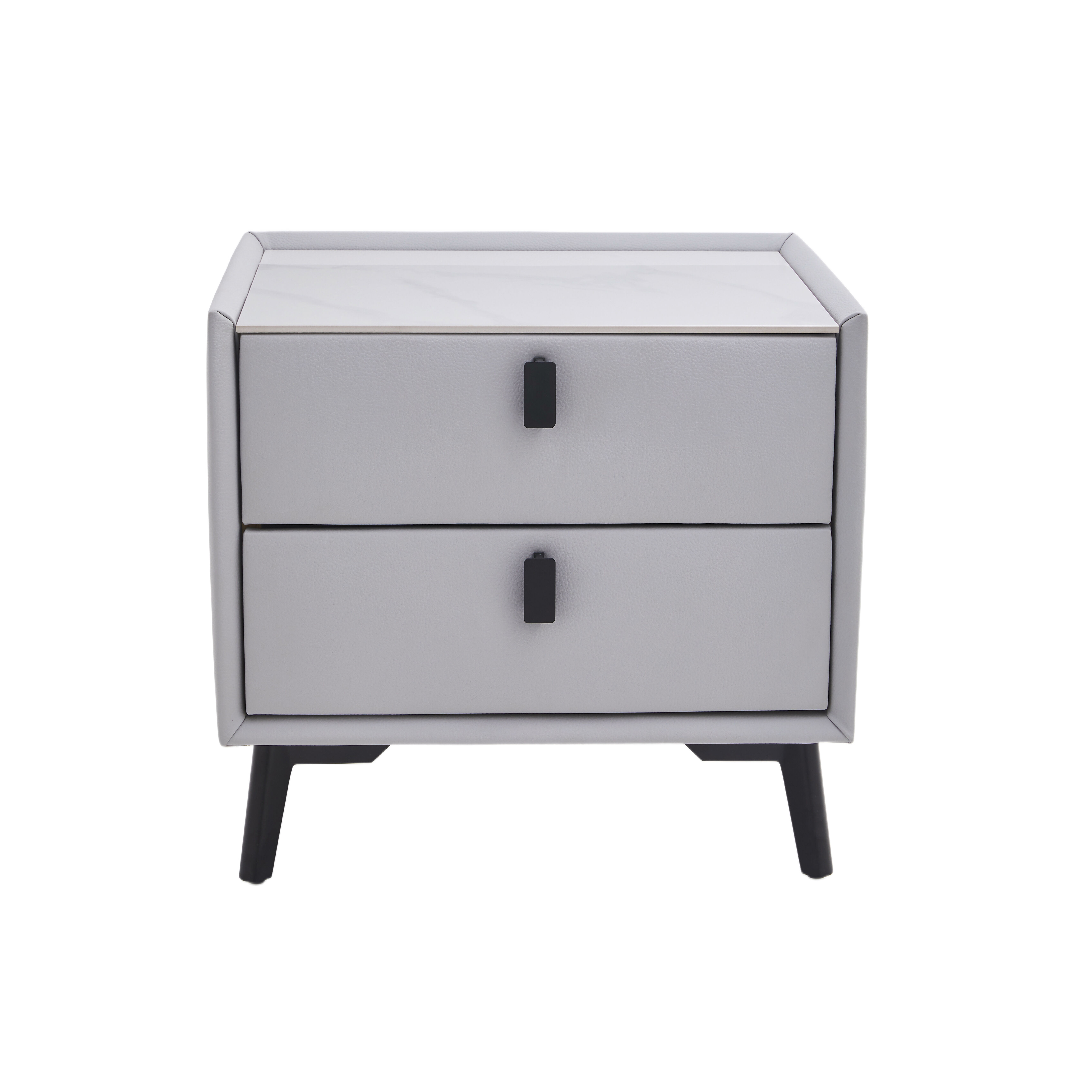Mesa de cabeceira NIGHT 2 gavetas cor cinzenta 