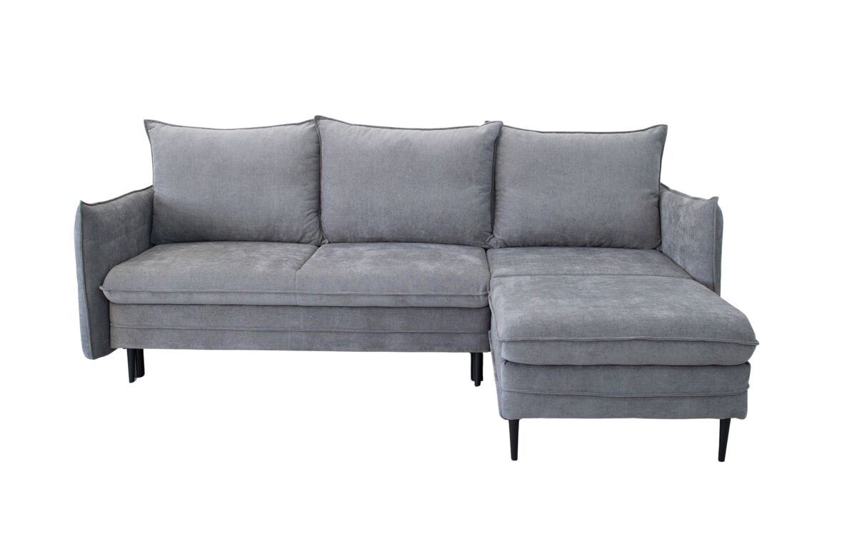 Chaise longue com cama RUDY reversível 3 lugares cinza escuro