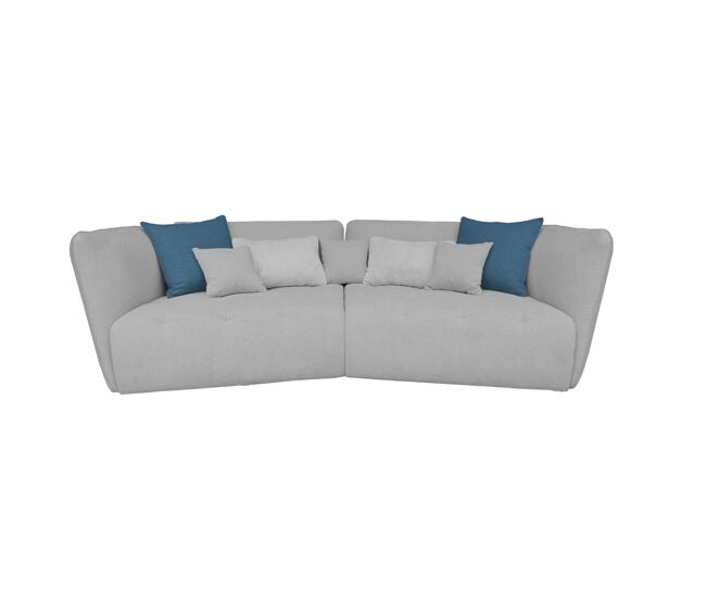 Sofá xxl sophie de 4 lugares gris claro e bleu