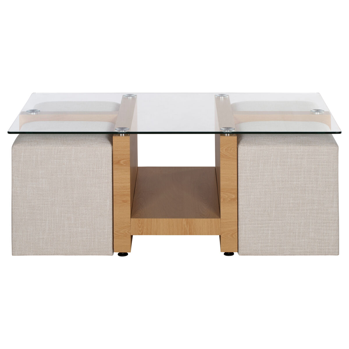 Mesa de centro com 4 puffs LEIRE
