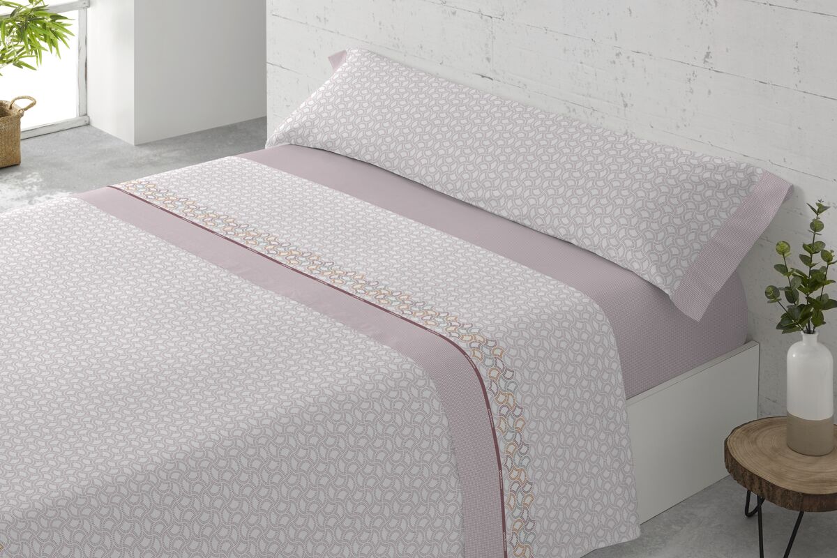 Conjunto de lençóis SUDAN polycotton rosa 