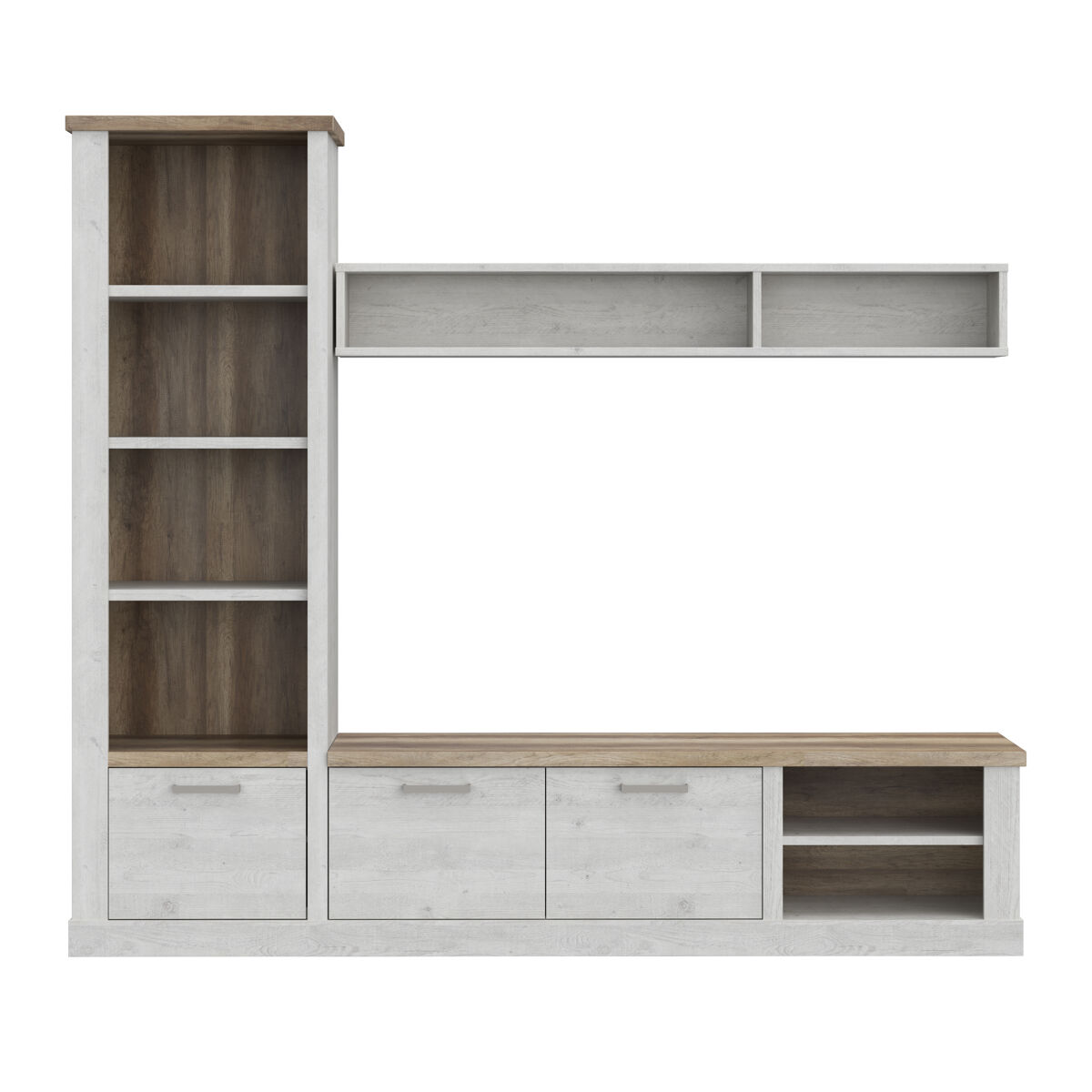 Compacto de tv VERONA 241,6cm branco e carvalho 