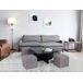 Conjunto de mesa de centro com puffs IDARA cor preta Conjunto de mesa de centro com puffs IDARA cor preta Preto / Cinza