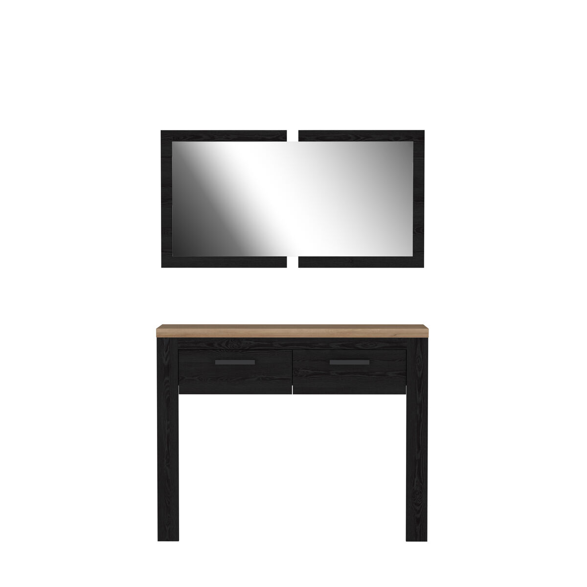 Móvel de entrada com espelho preto e carvalho VERONA