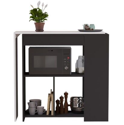 Mesa de cozinha alta extensível com prateleiras LIDO