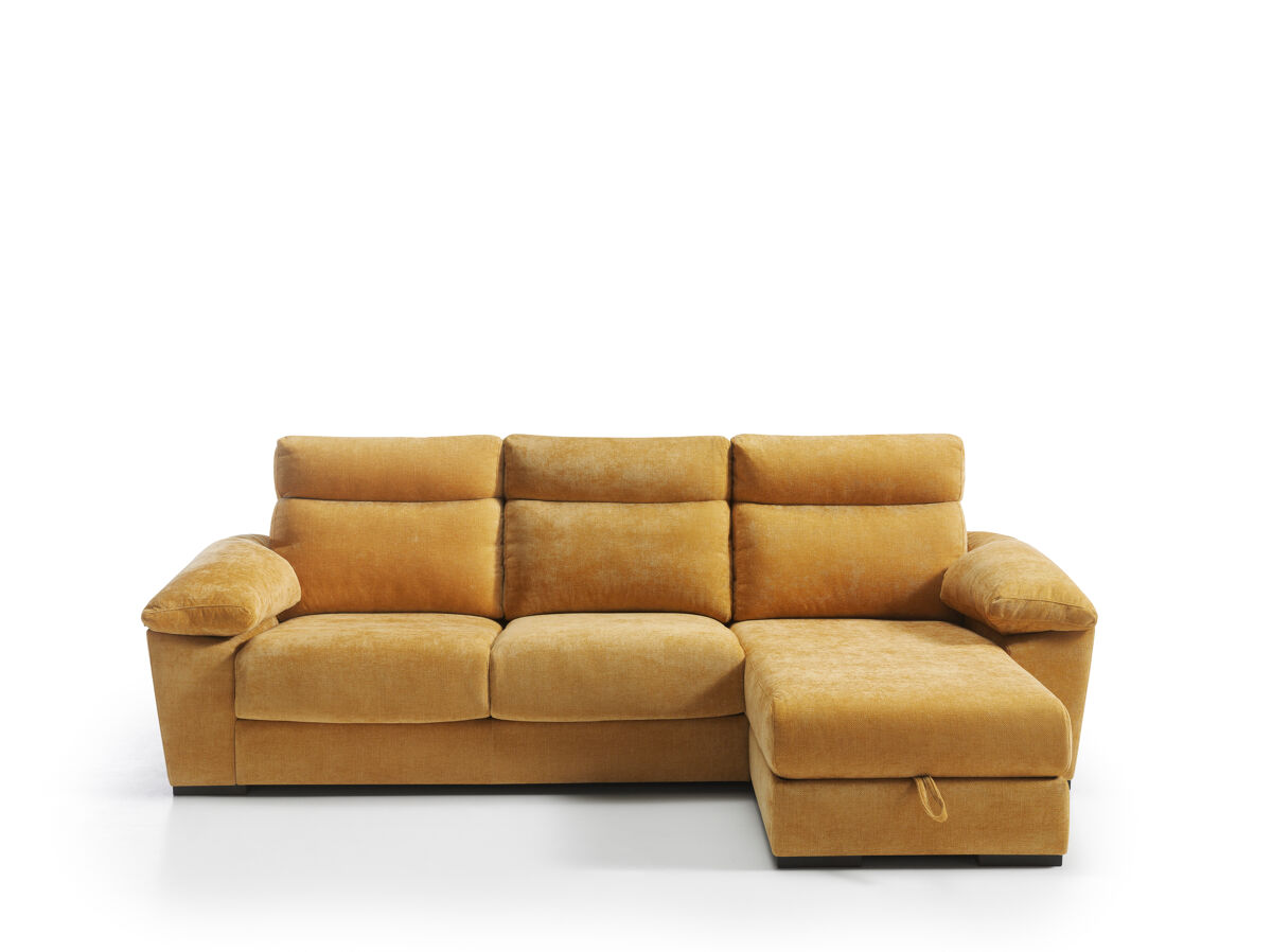 Chaise longue solis dereita 4 lugares mostarda