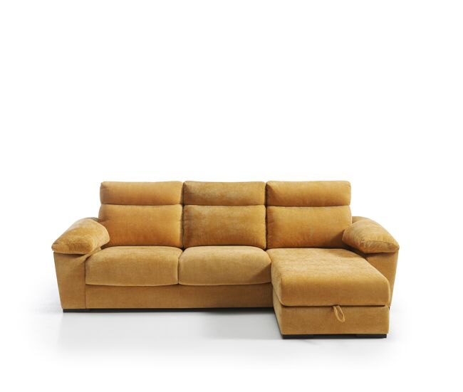 Chaise longue solis dereita 4 lugares mostarda