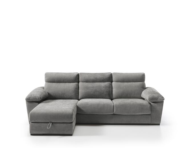 Chaise longue solis esquerda 4 lugares cinza escuro