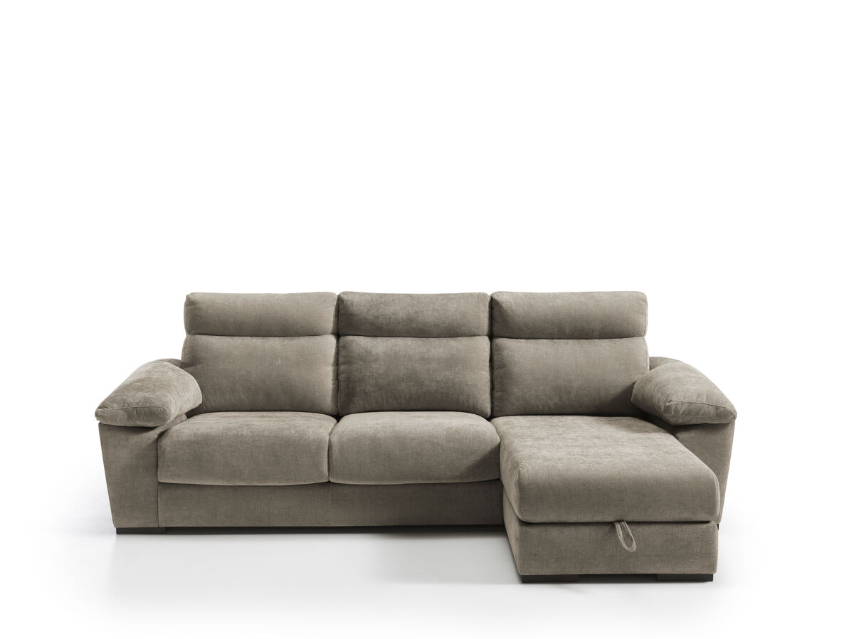 Chaise longue solis esquerda 4 lugares castanho