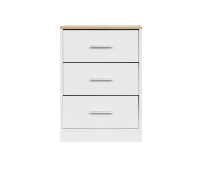 Mesa de cabeceira yoko 3 gavetas cor branco - conforama