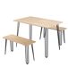 Conjunto de mesa com 2 bancos LANAI Conjunto de mesa com 2 bancos LANAI Preto/ Madeira