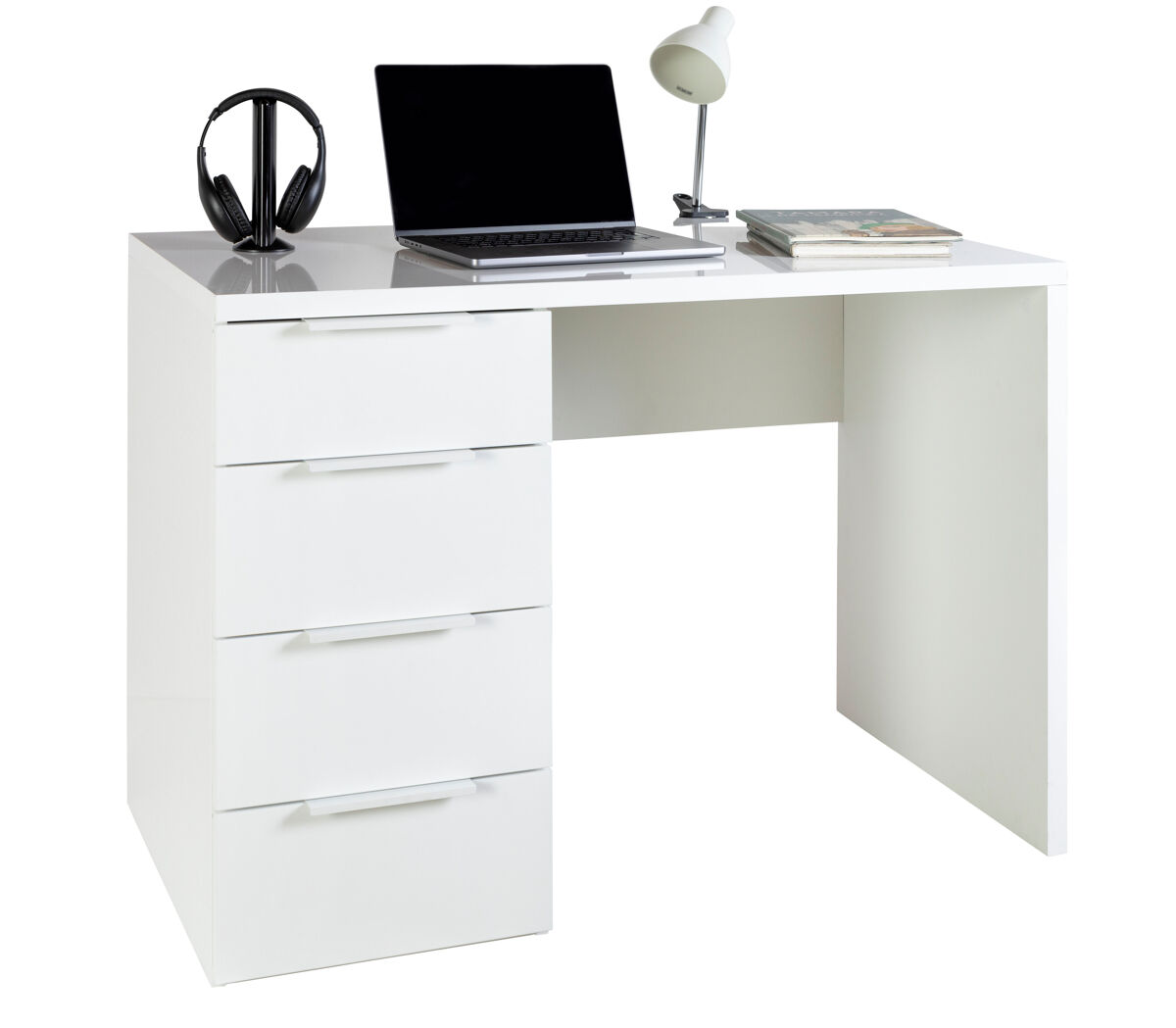 Secretária ESPRESSO com 4 gavetas cor branco