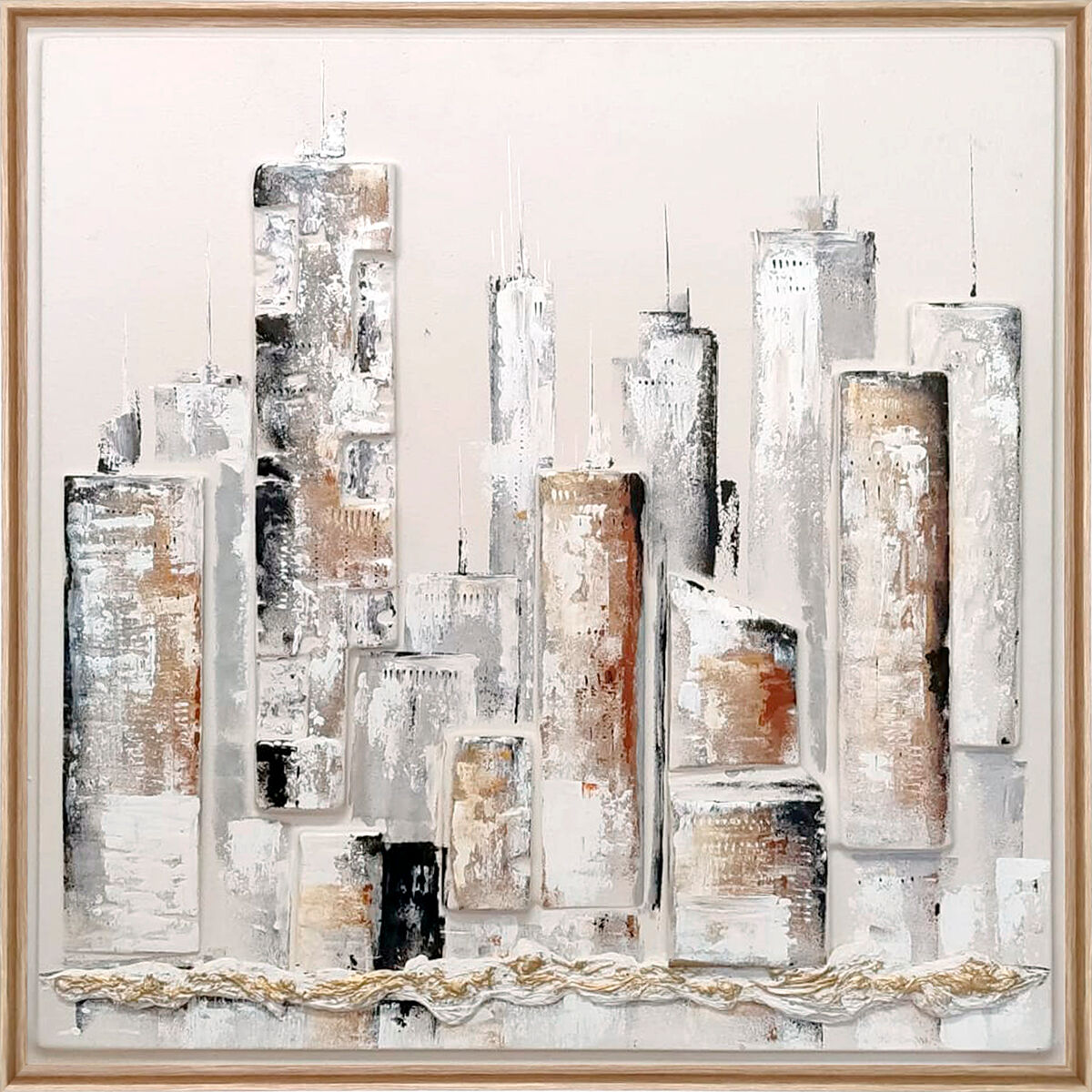 Pintura original com relevo CHICAGO 93cm marca MARCOMUEBLE 