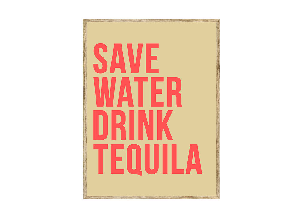 Pintura arte deco SAVE WATER 40x50cm de MARCOMUEBLE