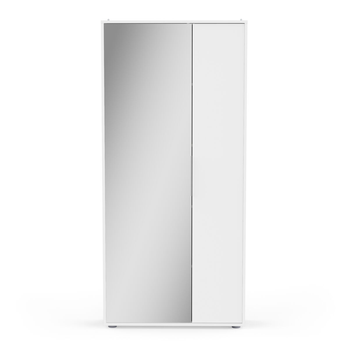 Roupeiro e sapateira EBONY 83x178cm branca 2 portas e 1 espelho