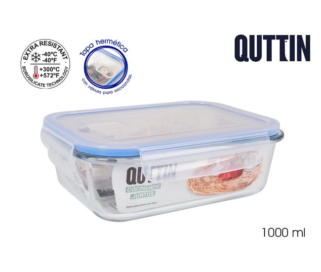 Tupperware quttin 20,5x15,3cm vidro transparente