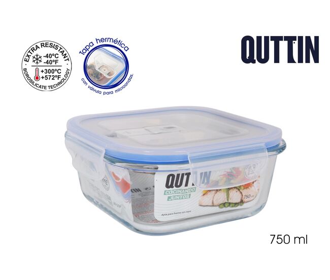 Tupperware quttin 16x16cm vidro transparente