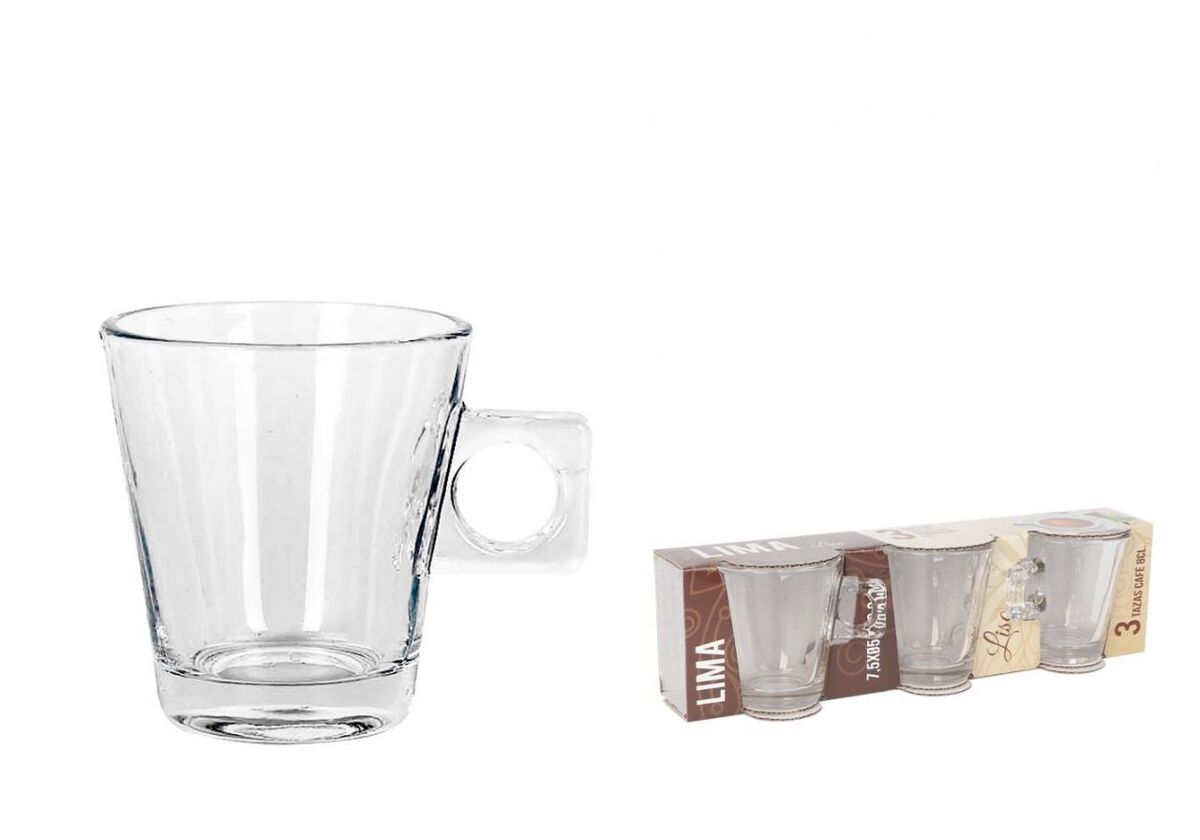 Set de 3 chávenas de café LIMA LISO 8cl marca LA MEDITERRANEA