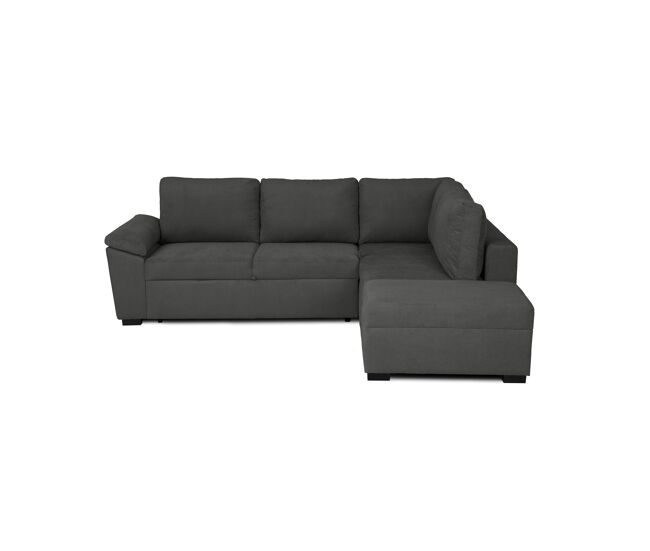 Sofá de canto reversível com cama hurley cor cinza escuro