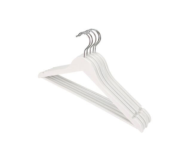 Conjunto de 8 cabides em madeira 44,5x1,2x23cm branco - conforama