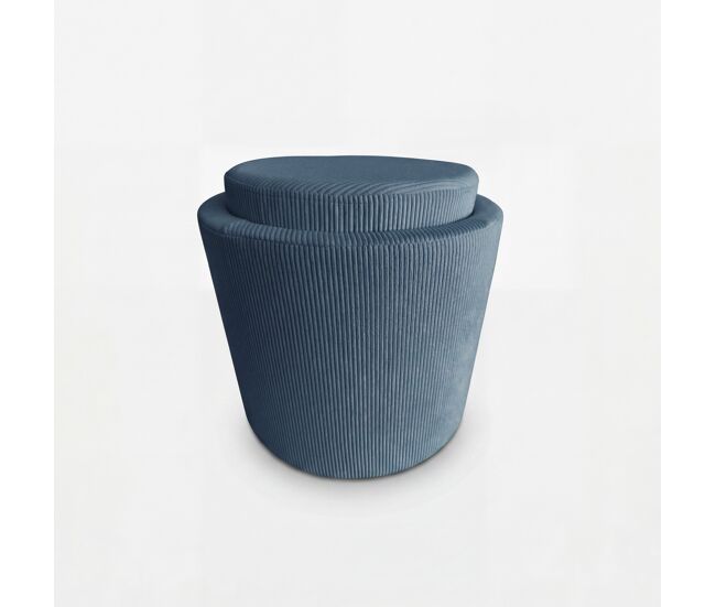 Puff aylo com arrumação 45x41cm cor azul - conforama
