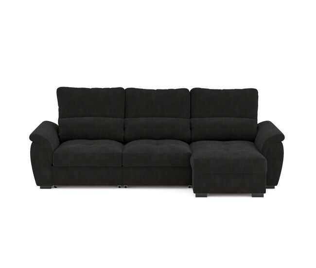 Chaise longue de 4 lugares reversível em cama benson gris escuro