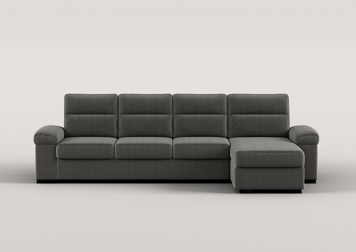 Chaise longue xl de 5 lugares reversível em cama eric cor gris