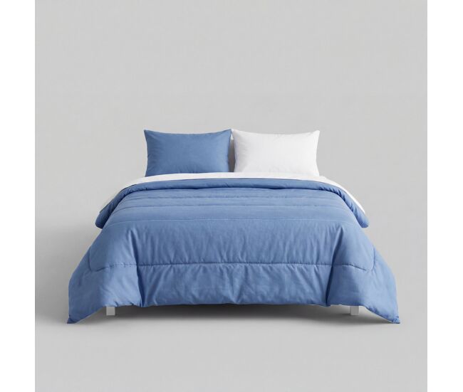 Edredão bicolor poliéster camas 180cm azul marca somnalis