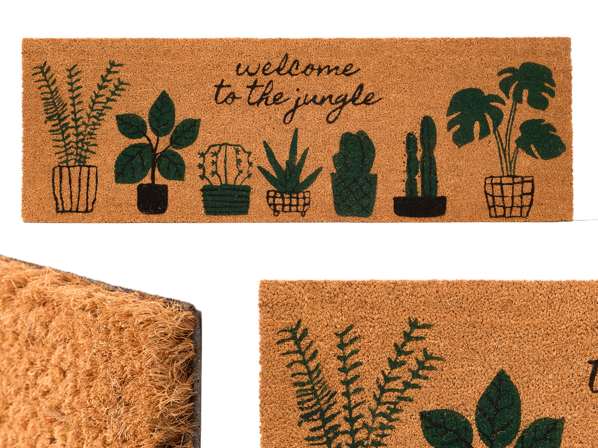 Tapete de entrada em fibra de coco 40x120cm JUNGLA