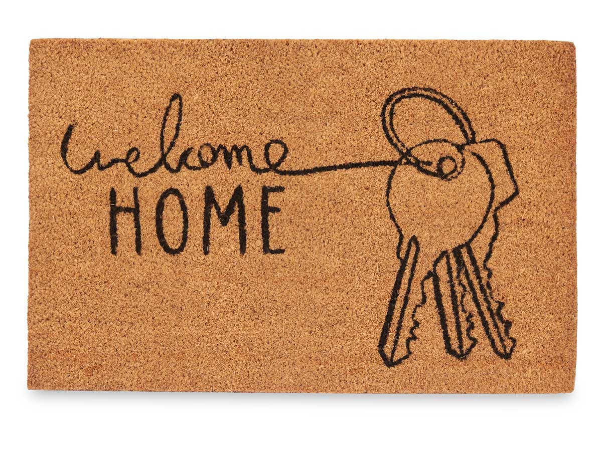 Tapete de entrada em fibra de coco 60x40cm WELCOME HOME
