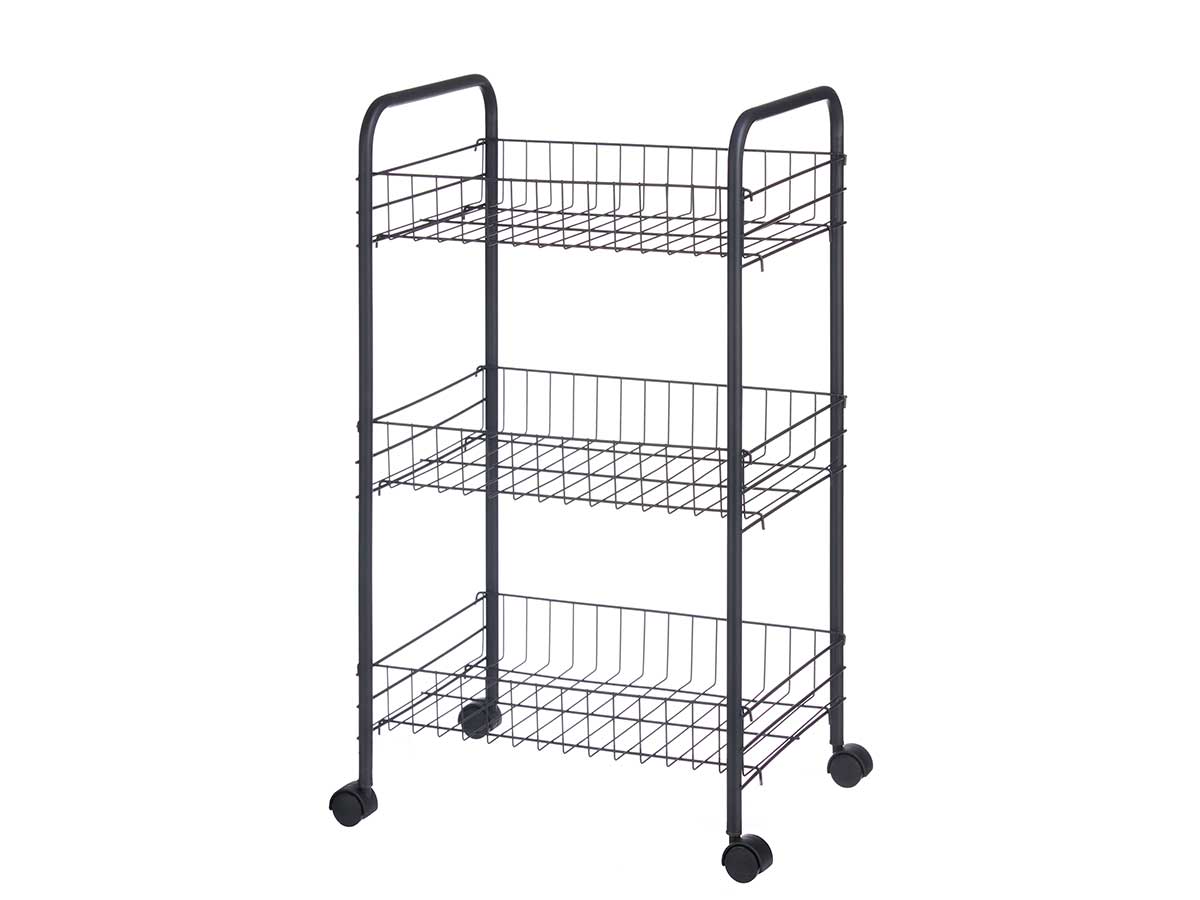 Carrinho de metal para VERDURAS com 3 prateleiras e rodas
