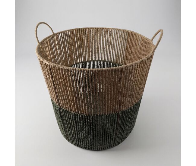 Cesta solve m 29x35x35cm cor natural e verde