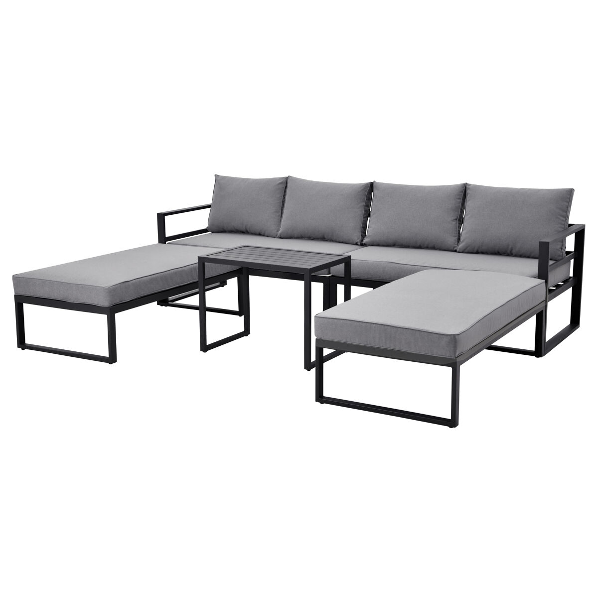 Conjunto jardim MAHÓN com chaise longue reversível e desdobrável