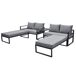 Conjunto jardim MAHÓN com chaise longue reversível e desdobrável Conjunto jardim MAHÓN com chaise longue reversível e desdobrável Cinza