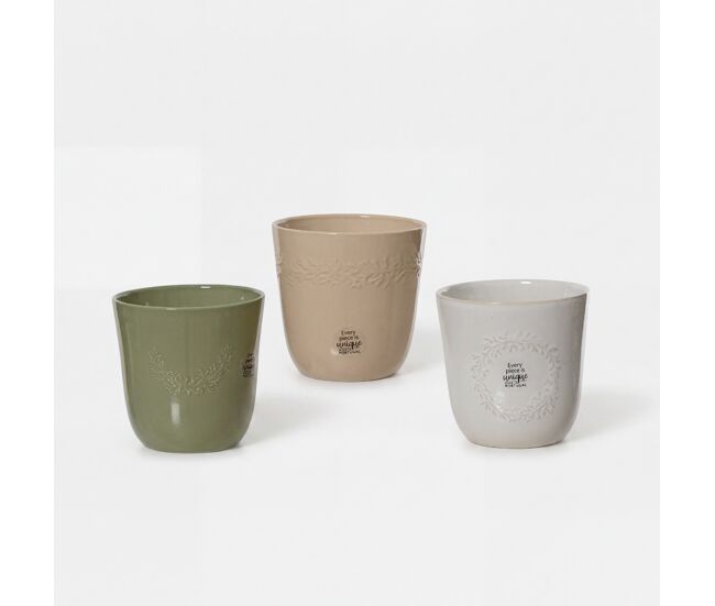 Vaso stone ii em grés sortido 13cm marca decoris