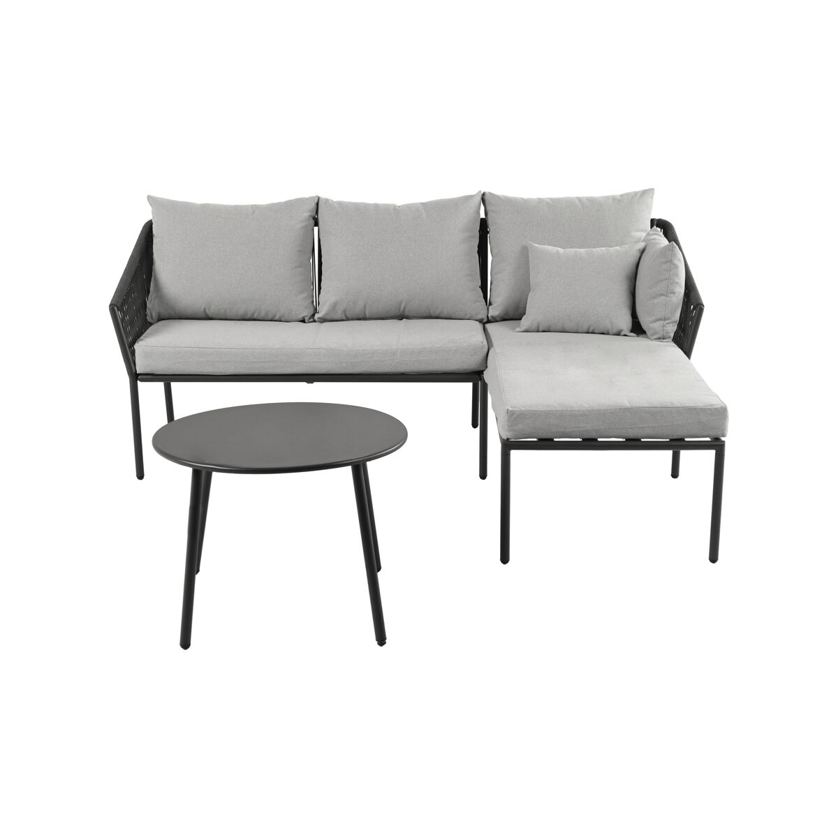 Conjunto de jardim ALMONTE com sofá de canto e mesa baixa