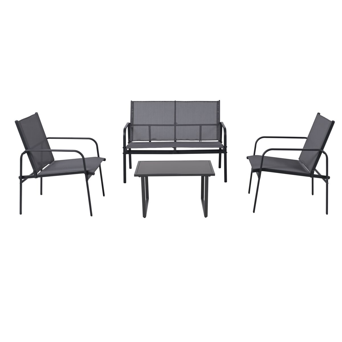 Conjunto de jardim LUGO 4 lugares com mesa baixa