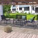 Conjunto de jardim LUGO 4 lugares com mesa baixa Conjunto de jardim LUGO 4 lugares com mesa baixa Cinza Escuro