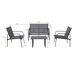 Conjunto de jardim LUGO 4 lugares com mesa baixa Conjunto de jardim LUGO 4 lugares com mesa baixa Cinza Escuro