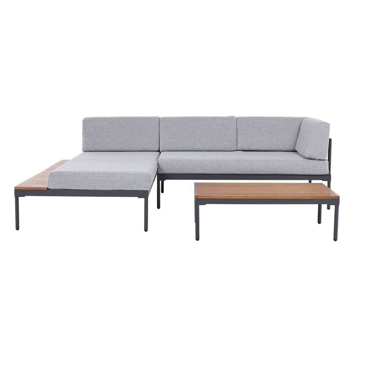 Conjunto de jardim NÍJAR com chaise longue e mesa de centro