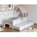 Cama tipo cabana ANGELA 90cm branca lacada e madeira natural Cama tipo cabana ANGELA 90cm branca lacada e madeira natural Natural/ Branco