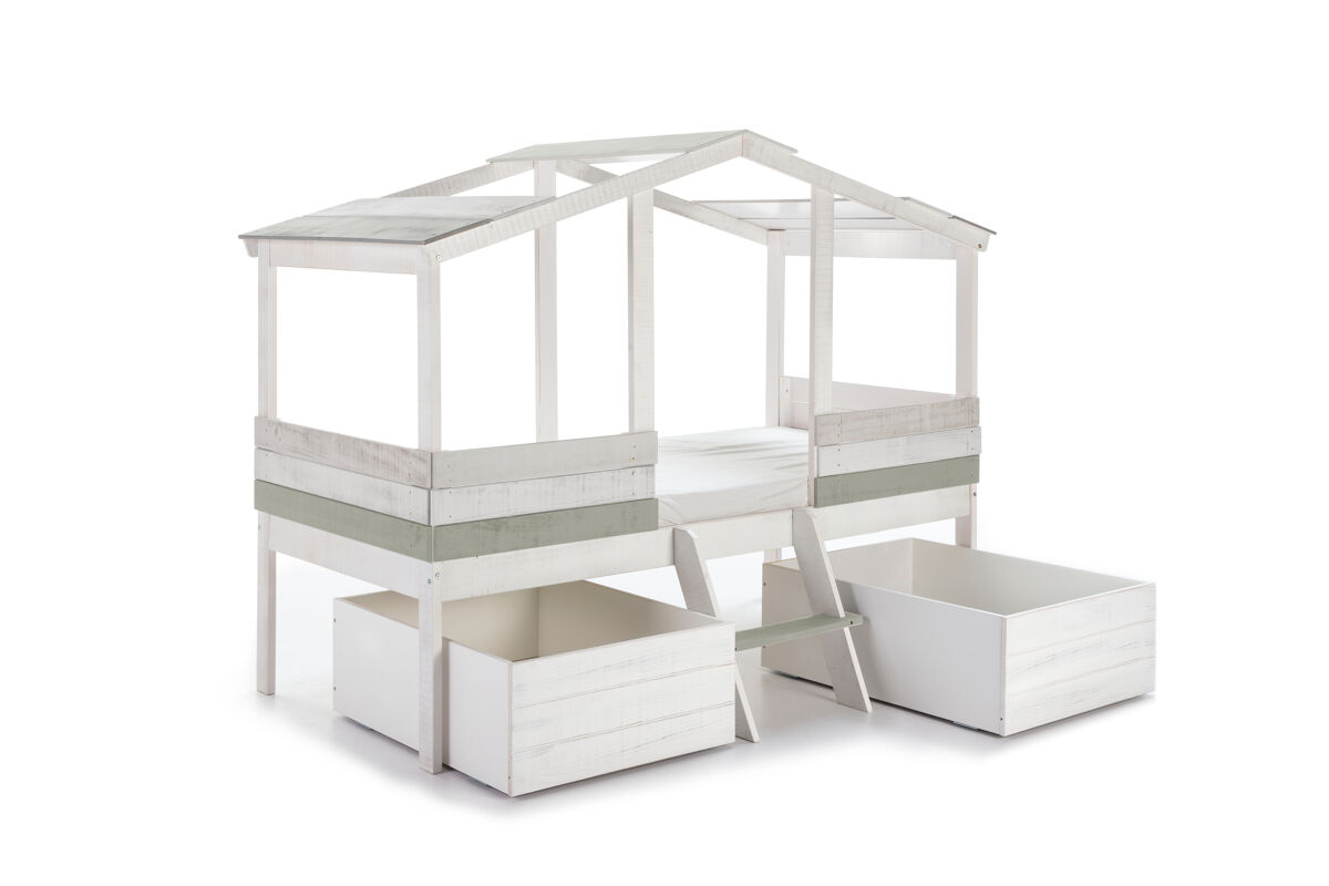 Conjunto de 2 gavetas cabana CHAMUEL branco rústico