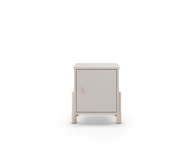 Mesa de cabeceira ellis 1 porta creme e madeira natural - conforama