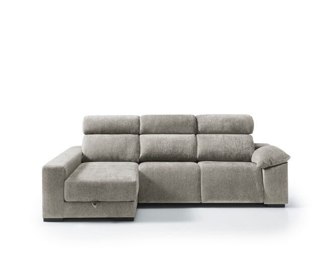 Chaise longue esquerda com relax elétrico all cor bege