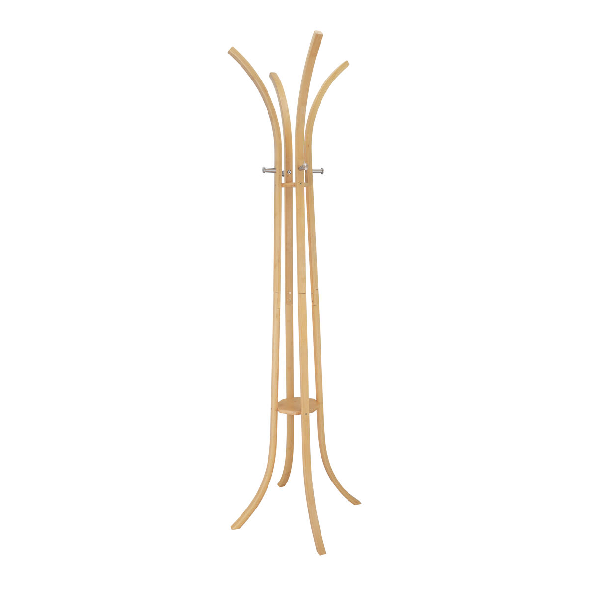 Cabide de pé HARAN em bambu 172x40x40cm com 8 ganchos