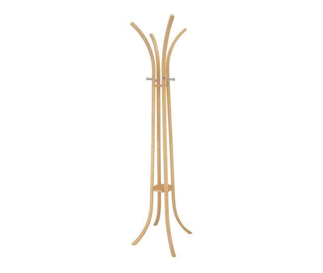 Cabide de pé haran em bambu 172x40x40cm com 8 ganchos - conforama